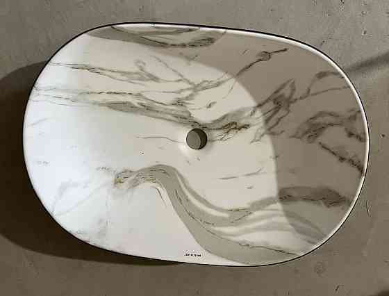 Раковина накладна MIXXUS PREMIUM ELLIPSE-0105 MARBLE-BLACK 600х400х150mm   ( MP6565 ) 39648 Харків