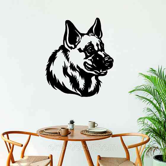 Декоративне настінне Панно «Овчарка», Декор на стіну 110*95 см, Чорний Київ