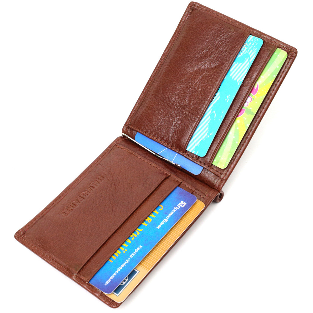 Удобный зажим для денег из натуральной гладкой кожи Коричневый (ST Leather) Киев - изображение 10