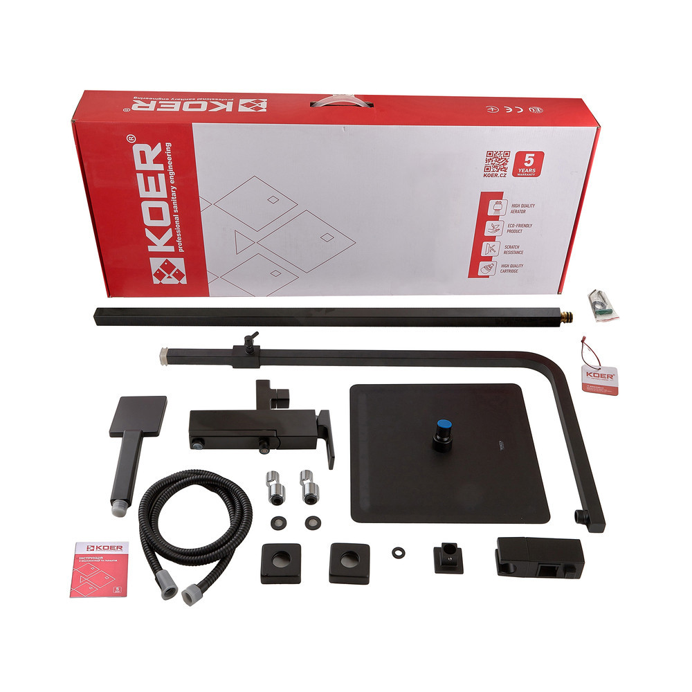Душова колона з змішувачем Koer KB-56009-05 чорна KR3507 Харків - фото 8