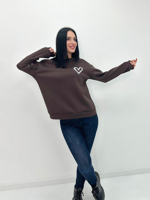 Жіночий світшот вільного крою "Self" Турція оптом | Норма і батал Київ - фото 3