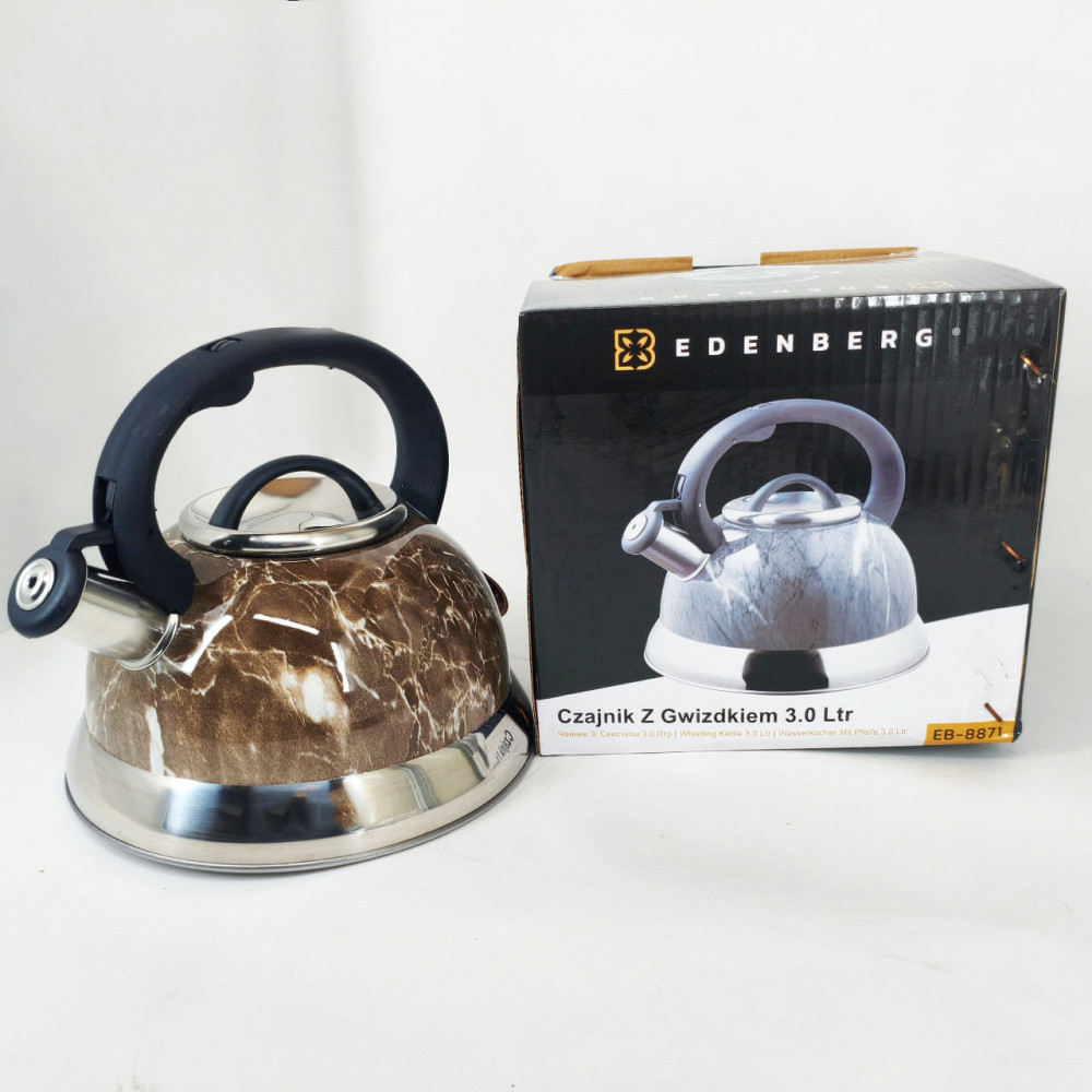Чайник со свистком с одинарным дном Edenberg EB-8871 3л, Чайник для чайной церемонии со свистком OU-50 Львов - изображение 5