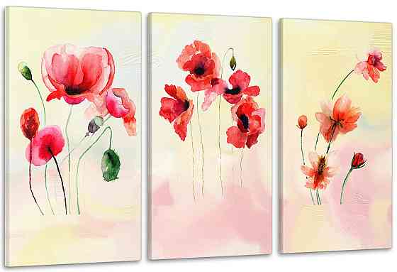 Модульна картина Абстракція Коліри Макі Арт-227_3А 100x150 см Київ