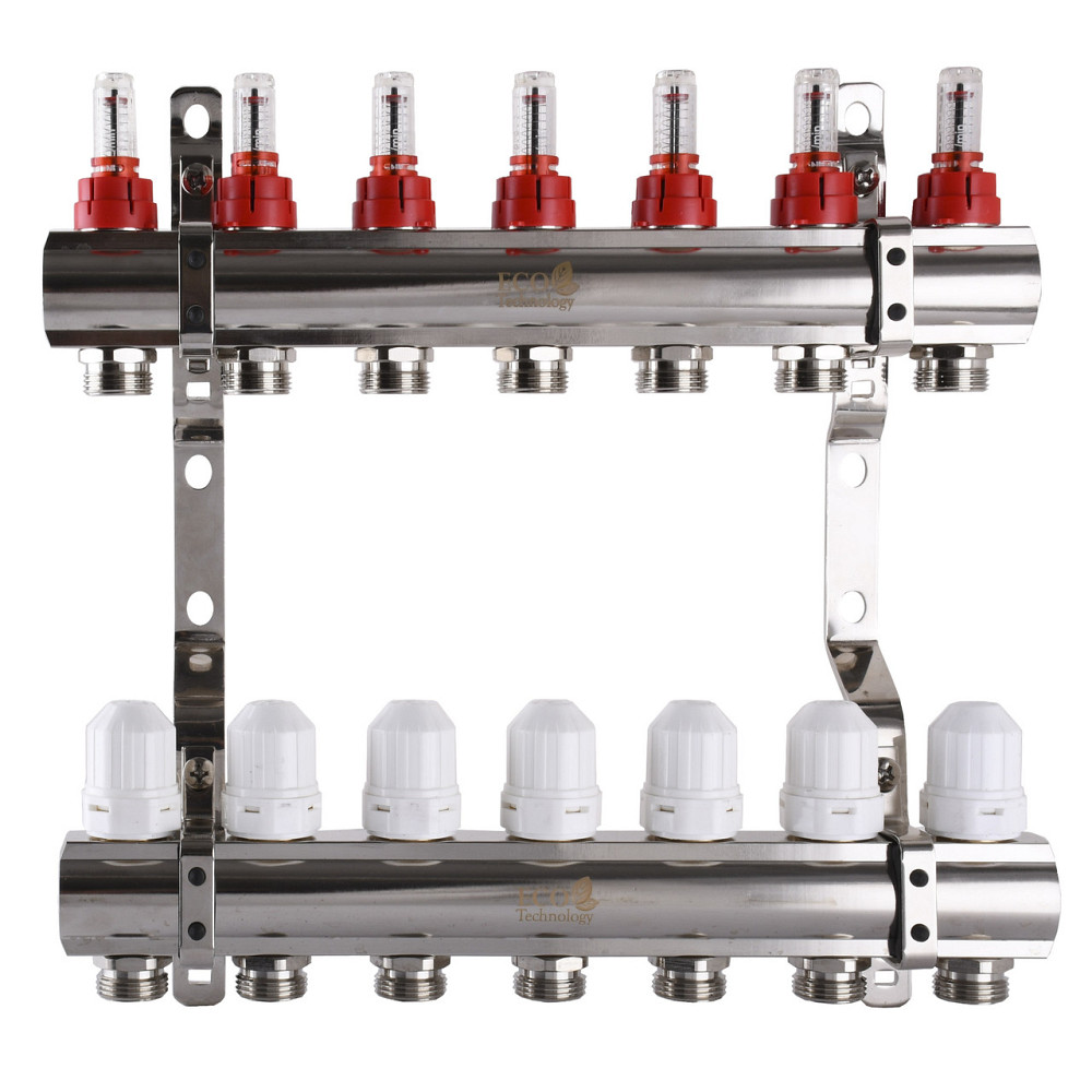 Коллектор с расходомерами, регуляторами и креплением ECO 001D 1″x7 (000010751) Киев - изображение 1