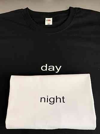 Парные футболки для парня и девушки из 100 % Хлопка . DAY \ NIGHT XXL, Xl Черновцы