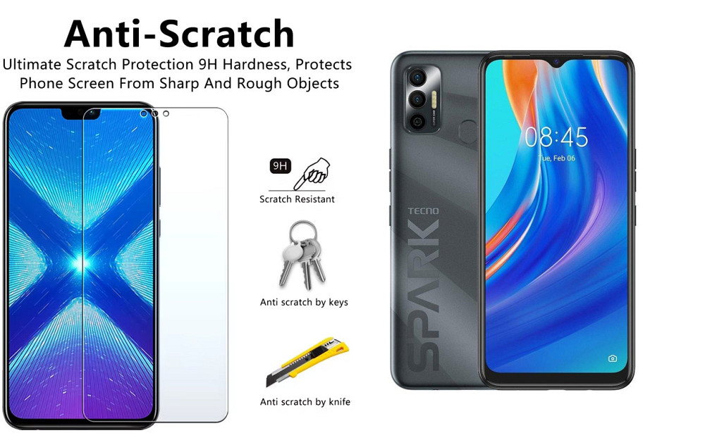 Защитное стекло NeoGlass для TECNO Spark 7 (KF6n) – ультрапрозрачное и устойчивое Киев - изображение 1
