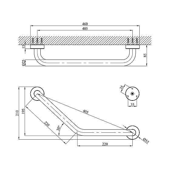 Поручень для ванны Kroner KRM Rizze - ACC3517 Киев