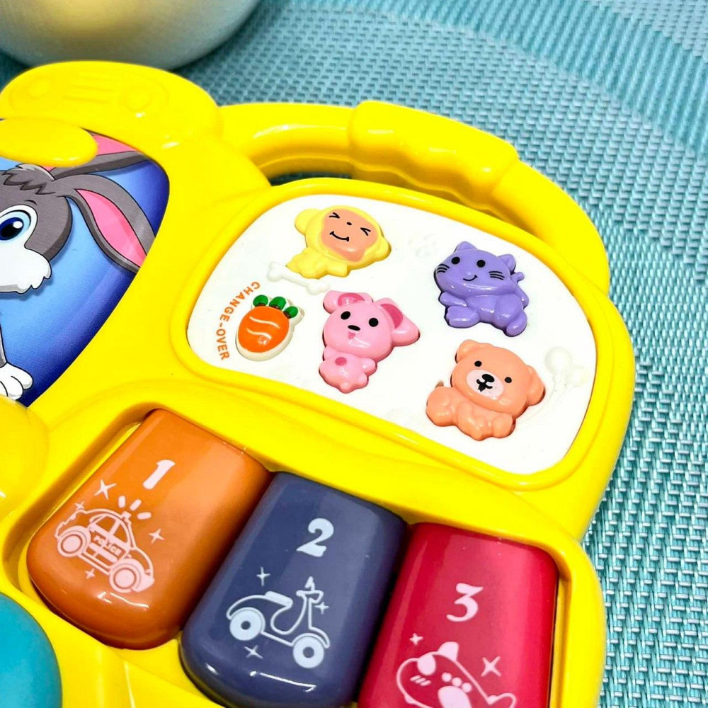 Набір ігровий Limo Toy піаніно машинка брелок музика звук українські вірші світло Жовтий (FT 0027) Чернигов - изображение 8