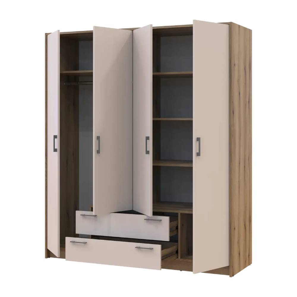 Шафа для одягу Doros Ронді Дуб Артизан/Кашемір 4ДСП 160х52х195 DRS-011662 (80737825) Дніпро - фото 2