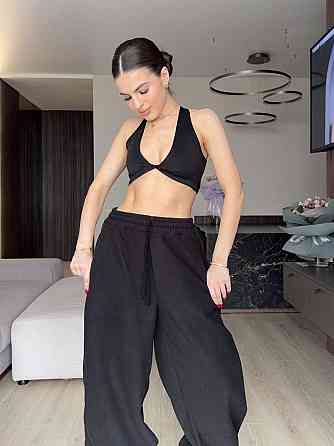 Жіночі теплі об'ємні штани "Аладін" із турецької підлоги флісу Чорний, 46/48 Одеса