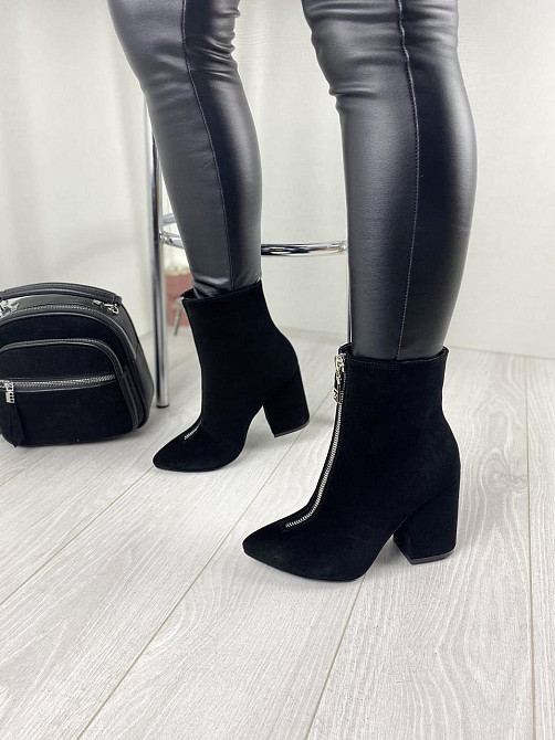 Черевики жіночі TWO STEPS чорні замша натуральна каблук 9.5см 36-40 (2728) Коломия - фото 4