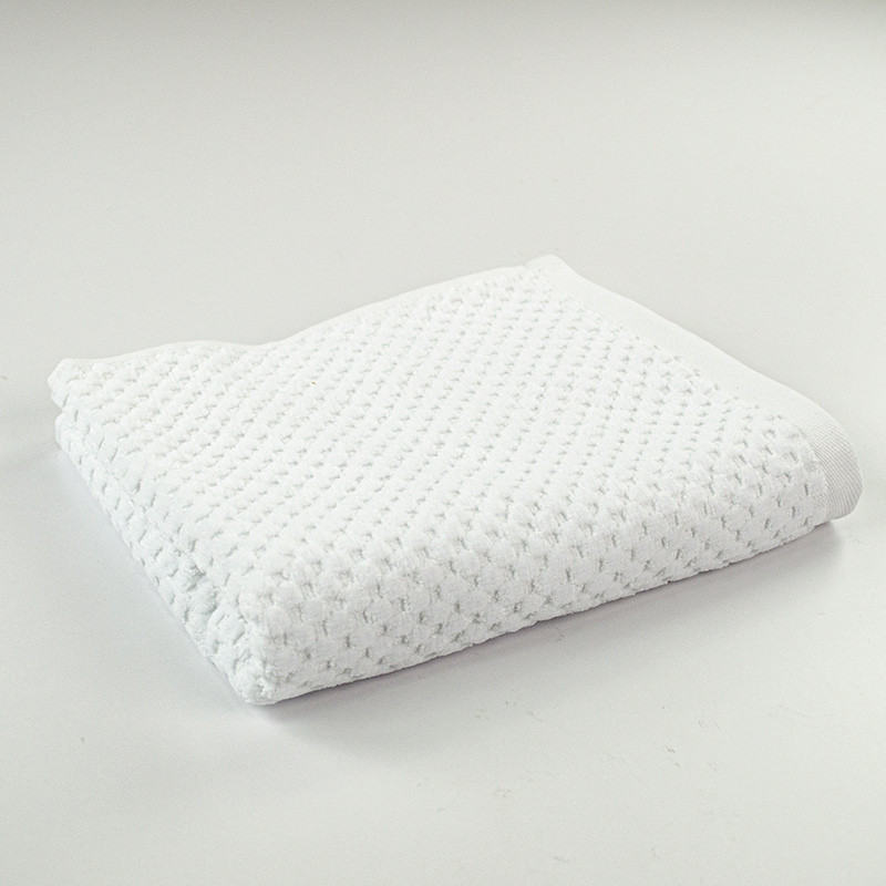 Полотенце махровое однотонное для лица и рук 40x70см Damask Премиум качества Жаккардовое с велюром 550г/м2 (Белый) Сумы - изображение 1