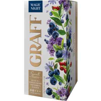 Чай Graff Magic night з ароматом чорниці та вербени 20x1.5 г (4820279612508) Вінниця