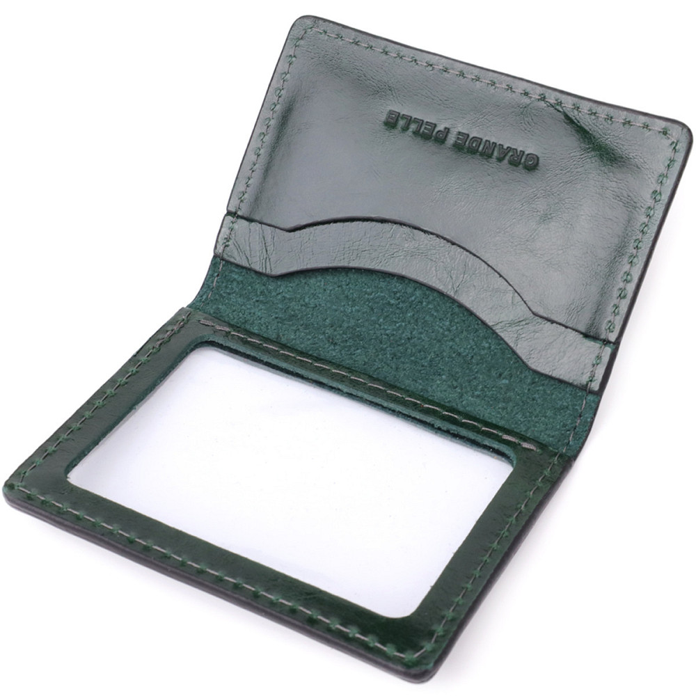 Обкладинка на документи з натуральної гладкої шкіри GRANDE PELLE 22942 Зелений Київ - фото 5