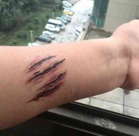 Тимчасова тату Подряпини для Halloween 10 на 6 см бордовий Київ