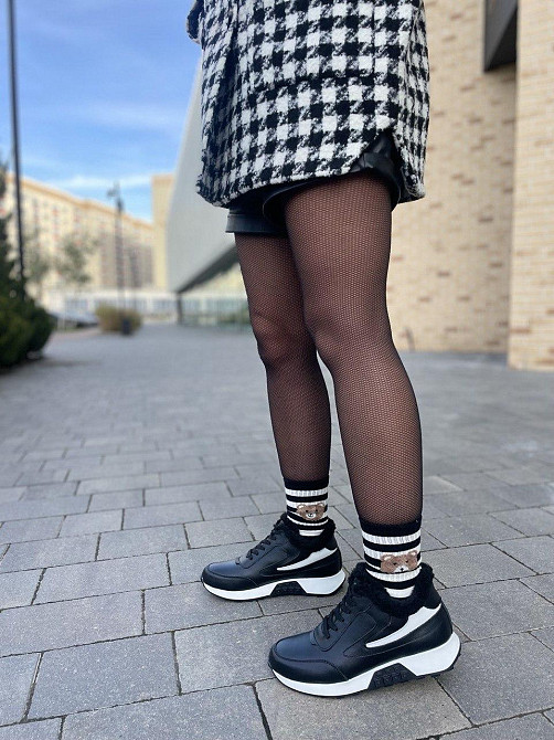 Ditas Кроссовки женские DITAS черный/белый натуральная кожа+замша зима 38р.39р.40р. (5312) Коломия - фото 1