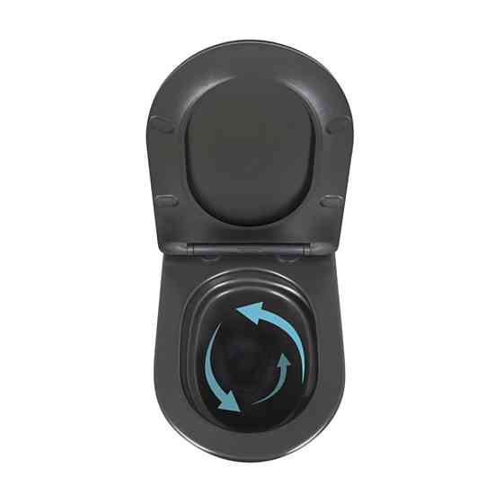Унитаз подвесной Qtap Robin New Ultra Quiet с сиденьем с сиденьем Soft-Close MATT BLACK QT13332381АSMB Киев