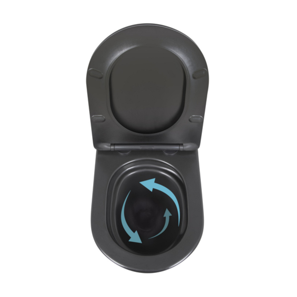 Унитаз подвесной Qtap Robin New Ultra Quiet с сиденьем с сиденьем Soft-Close MATT BLACK QT13332381АSMB Киев - изображение 6