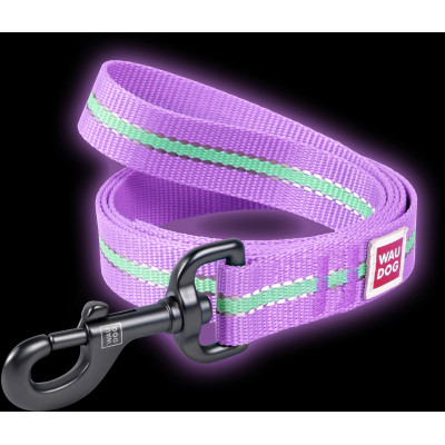Повідок для собак WAUDOG Nylon світонакоплювальний M Ш 20 фіолетовий (45749) Вінниця - фото 4