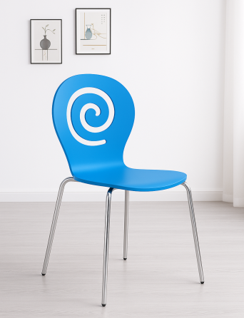 Стілець Лев дерев'яний блакитний Дніпро