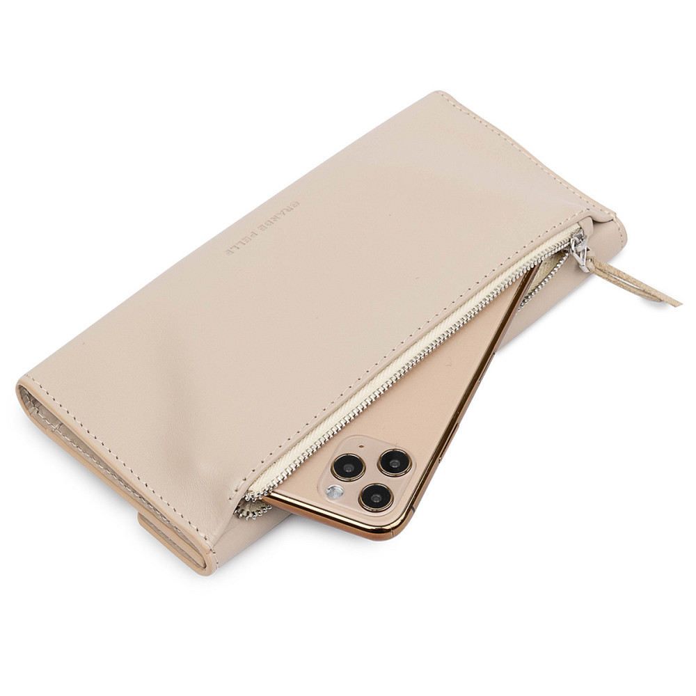 Жіночий класичний гаманець GRANDE PELLE 11521 Бежевий Київ - фото 7