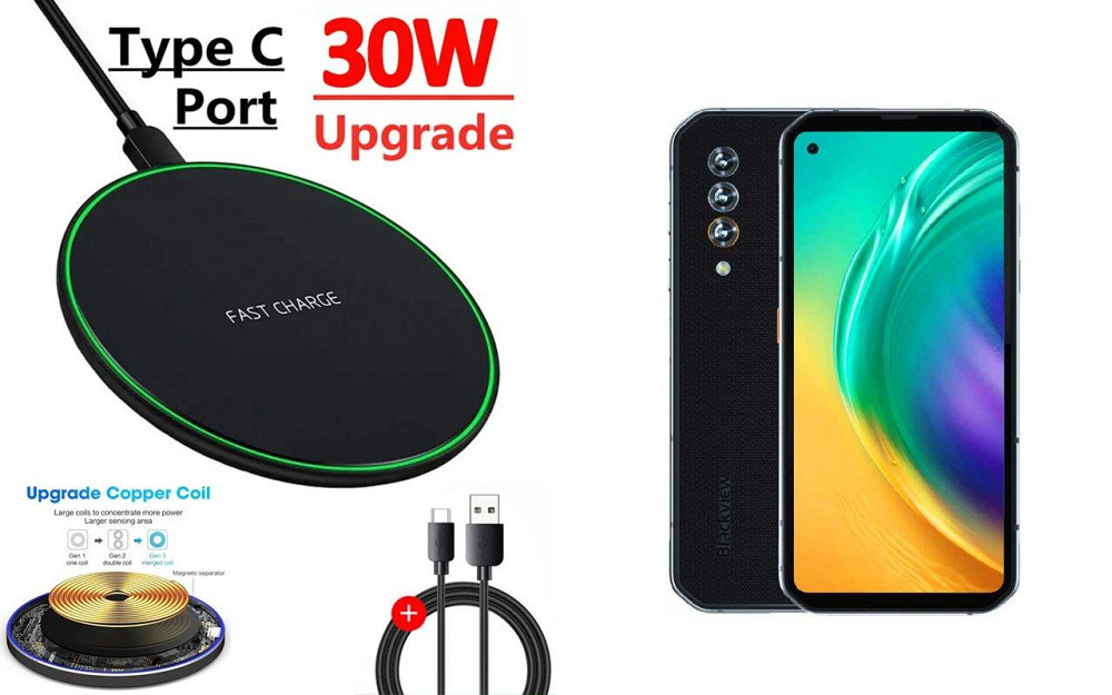 Бездротовий зарядний пристрій Copper до 30W для ASUS ZenFone 11 Ultra, USB-C, LED Київ - фото 1