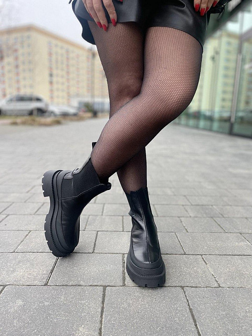 Nikos Жіночі черевики Niko's чорні натуральна шкіра з хутром висота 20 см (2101/181) Коломыя - изображение 5