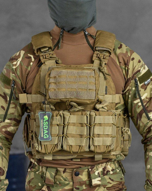 Тактична плитоноска з чотирма точками швидкого скидання Asdag кайот ВТ6795 Одеса - фото 1