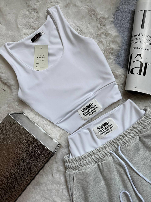 Жіночий прогулянковий костюм двійка: топ і штани двонитка + мікродайвінг Одеса - фото 8