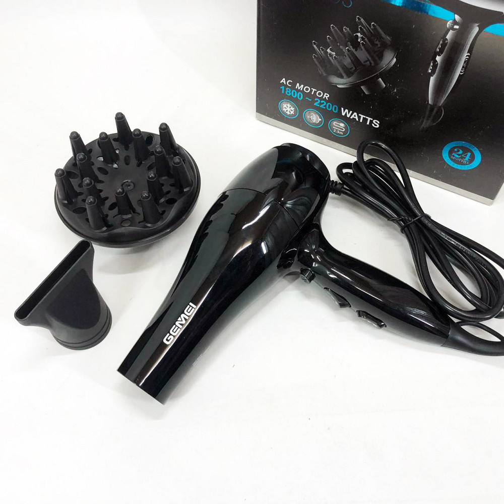 Потужний фен для волосся Gemei GM-103 2200 Вт, Електрофен з насадками, Фен без шкоди для волосся AC-53 Львів - фото 4
