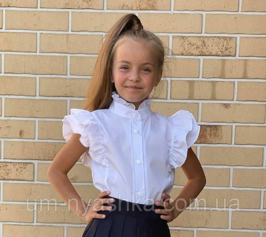 Красивая школьная блузка с коротким рукавом 122 Кривой Рог - изображение 3