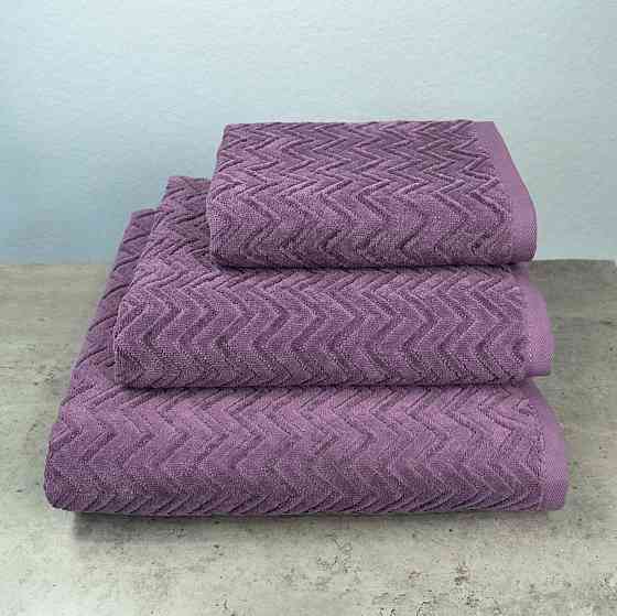 Набор махровых полотенец Жаккардовых с велюром 3шт GM Textile 40x70см, 50x90см, 70x140см 550г/м2 (Те Сумы