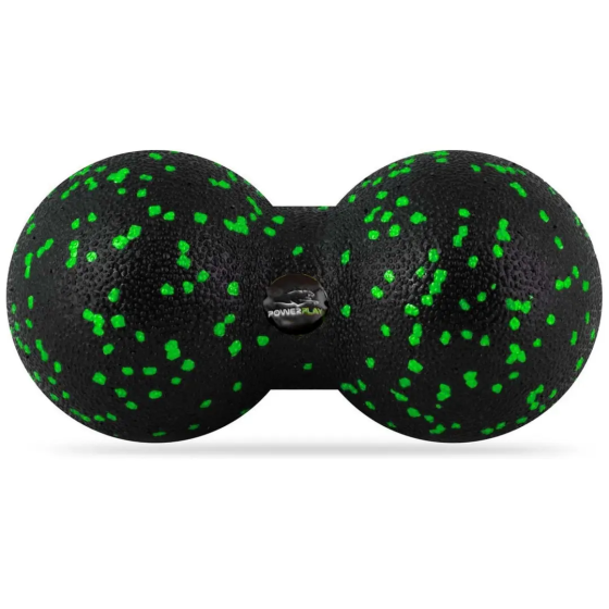 Масажний м'яч подвійний PowerPlay PP-4353 Epp foam peanut ball (d12*24cm.) Чорно/Зелений Каменское