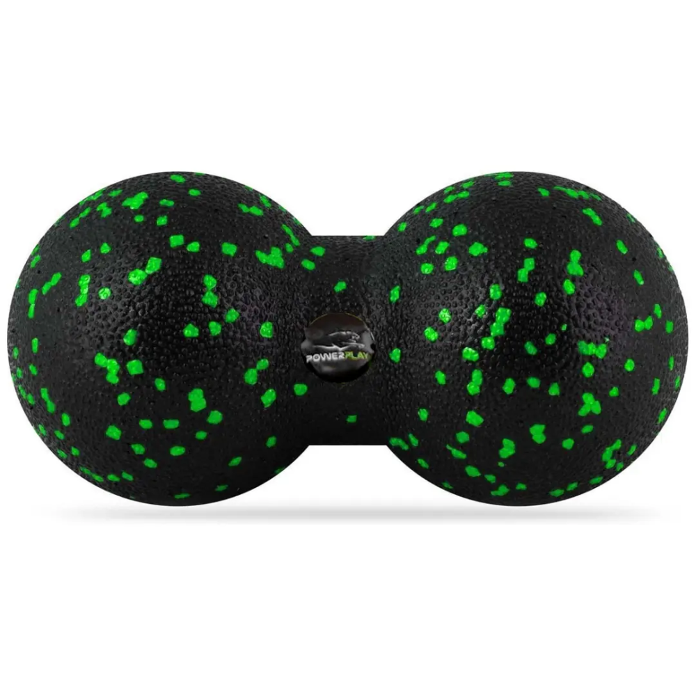 Масажний м'яч подвійний PowerPlay PP-4353 Epp foam peanut ball (d12*24cm.) Чорно/Зелений Каменское - изображение 2
