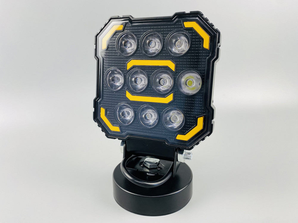 Фара LED квадратна, біле та жовте світло, 112 мм х 128 мм х 37 мм (ширина). 9-60V. Мукачево - фото 6