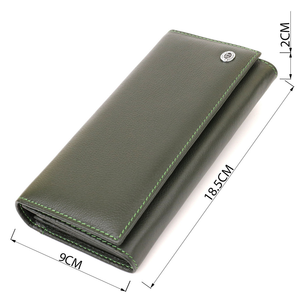 Классический кошелек для женщин на магните Зеленый (ST Leather) Киев - изображение 7