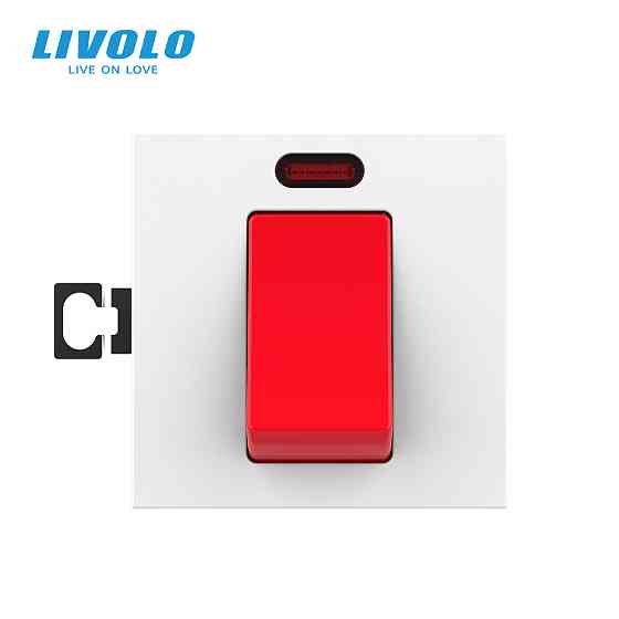 Майстер-вимикач LIVOLO, білий, 20А 230В, модуль без рамки (VL-FCMKV20A-2WP) Коломыя