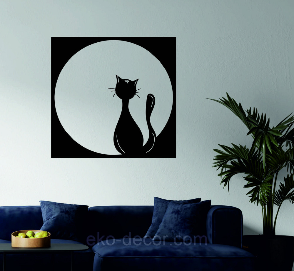 Декоративне настінне 3D Панно «Кіт» Декор на стіну з об'ємом Київ - фото 2