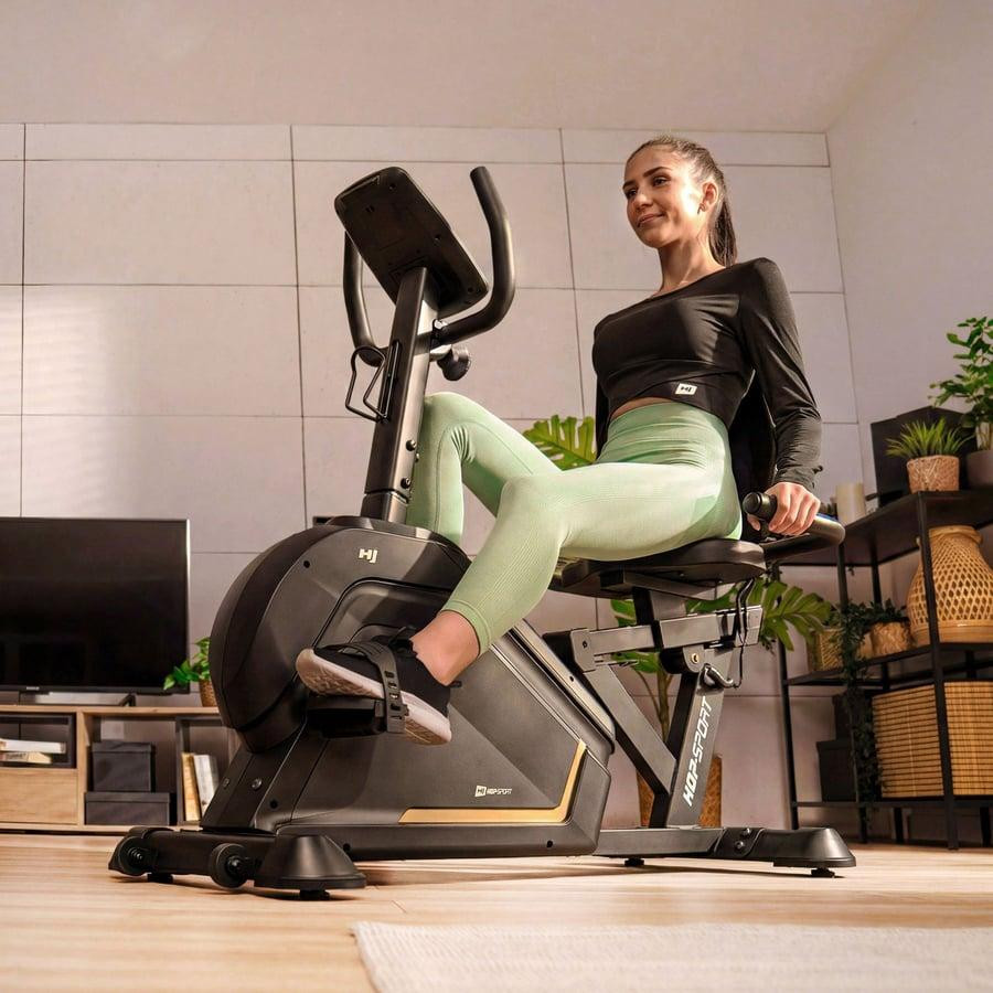 Горизонтальний велотренажер HS-120L Ravel чорний Київ - фото 2