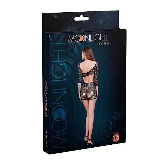 Мінісукня Moonlight Model 07 XS-L Black, глибоке декольте, відкрита спинка Sex Aura Київ