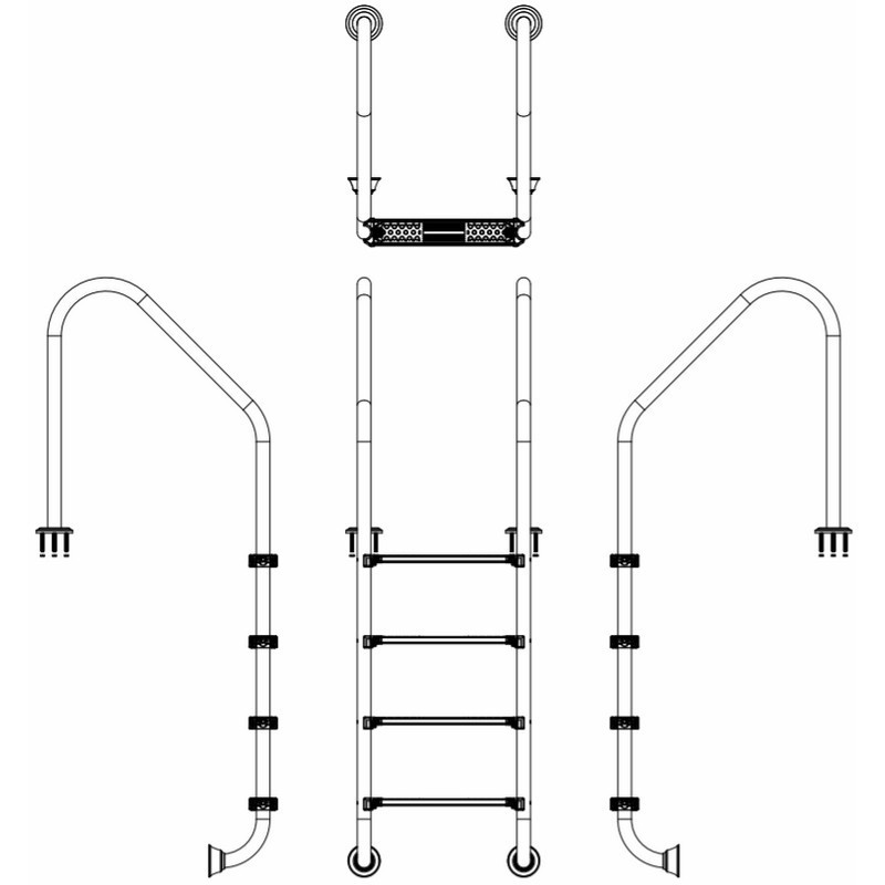 Лестница для бассейна Emaux Standard SLF415-SR (4 ступени). AISI-304 Киев - изображение 3