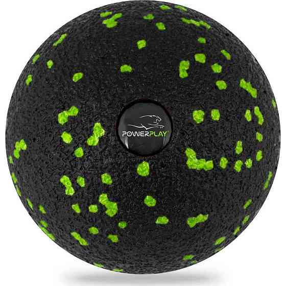Масажний м'яч PowerPlay PP-4351 Epp Massage Ball (d10) Чорно/Зелений Каменское