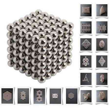 Магнітний конструктор NeoCube Silver 216 кульок 5 мм у металевій коробці, головоломка антистрес Неокуб срібло Одеса