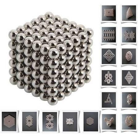 Магнітний конструктор NeoCube Silver 216 кульок 5 мм у металевій коробці, головоломка антистрес Неокуб срібло Одеса - фото 2