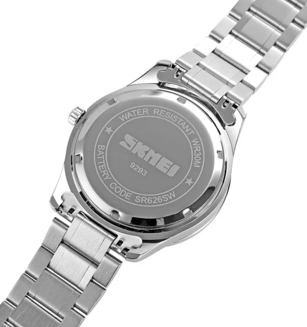 Мужские наручные классические часы Skmei 9293 (Серебристые с черным циферблатом) Винница - изображение 10