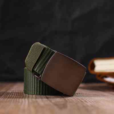 Ремінь Vintage З металевою пряжкою з текстилю Зелений (20595) Вінниця