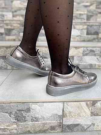 Injers Сліпони жіночі INJERS 195 срібні (весна-осінь, шкіра натуральна) (1304) лише 40р. Коломия