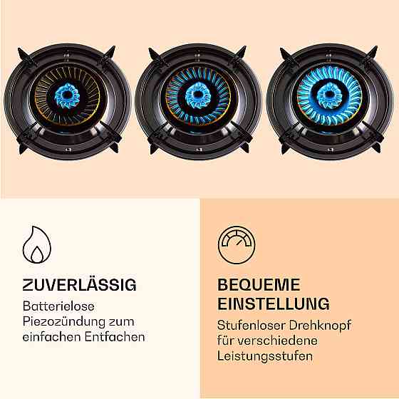Похідна піч Barzona 3 3 пальники 3,4 кВт, 0,75 кВт і 4,3 кВт Скляна пластина та корпус із неіржавкої Рівне
