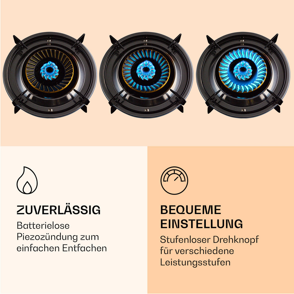 Похідна піч Barzona 3 3 пальники 3,4 кВт, 0,75 кВт і 4,3 кВт Скляна пластина та корпус із неіржавкої Рівне - фото 5