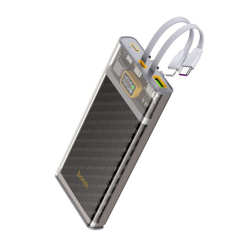 Зовнішній акумулятор HOCO J104 Discovery edition 22.5W fully compatible power bank with cable(10000mAh) Gray Київ - фото 4